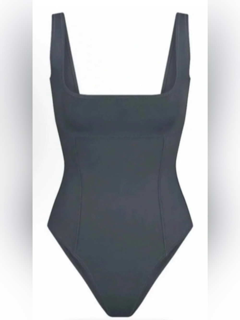 SKIMS Sculpting One-Piece Swimsuit in gunmetal gray